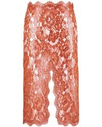 Saint Laurent - Split Pencil Skirt - Lyst