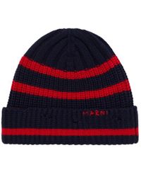 Marni - Logo-Embroidered Virgin-Wool Beanie - Lyst