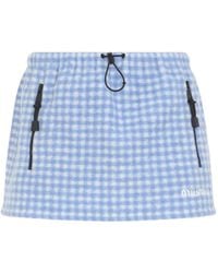 Miu Miu - Vichy Fleece Miniskirt - Lyst