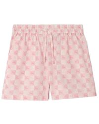 Burberry - Knight Checkerboard Cotton Poplin Shorts - Lyst