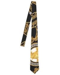 Versace - Baroque Pattern-Print Silk Tie - Lyst