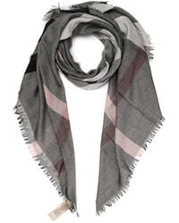 Burberry - Plaid Detail Scarf - Lyst