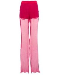 Nensi Dojaka - Mid-Rise Wide-Leg Silk Pants - Lyst
