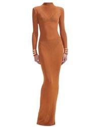 Self-Portrait - High-Neck Long-Sleeve Dress - Lyst