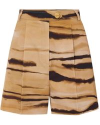 Elisabetta Franchi - Tiger Printed Drill Shorts - Lyst