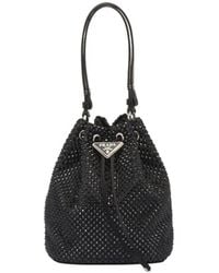 Prada - Mini Satin Bag With Crystals - Lyst