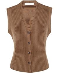 Max Mara - V-Neck Button-Up Gilet - Lyst