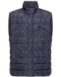 Etro - Paisley Print Quilted Down Vest - Lyst
