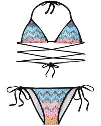 Missoni - Mare Sequin-Embellished Striped Crochet-Knit Triangle Bikini - Lyst