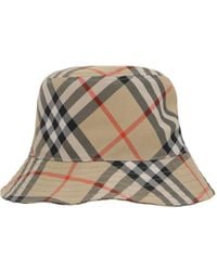 Burberry - Check Printed Bucket Hat - Lyst