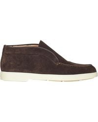 Santoni - Round-Toe Slip-On Loafers - Lyst