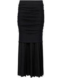 MM6 by Maison Margiela - Pleated Skirt With Textured Ruching - Lyst
