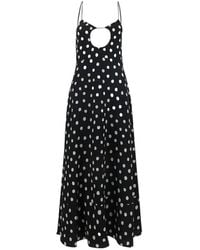 Saint Laurent - Polka Dot Printed Slip Dress - Lyst