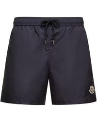Moncler - Logo Patch Drawstring Swim Shorts - Lyst