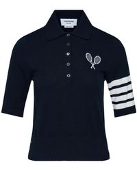 Thom Browne - Tennis-Intarsia Polo Shirt - Lyst