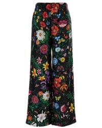 Gucci - Floral Print Twill Pants - Lyst