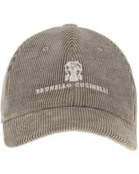Brunello Cucinelli - Corduroy Logo-Embroidered Baseball Cap - Lyst