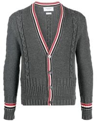 Thom Browne - Cable-Knit Wool Cardigan - Lyst