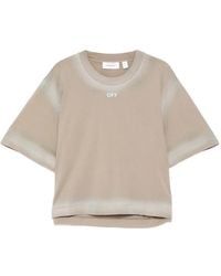 Off-White c/o Virgil Abloh - Spray-Effect Logo Stamped T-Shirt - Lyst