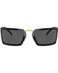 Prada - Logo-Lettering Wraparound Sunglasses - Lyst