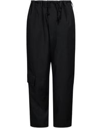 Yohji Yamamoto - Drawstring-Waist Gabardine Cargo Pants - Lyst