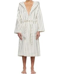 Tekla - Terry Hooded Lace-Up Bathrobe - Lyst
