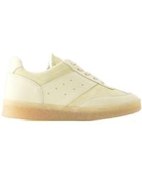 MM6 by Maison Margiela - Panelled Lace-Up Sneakers - Lyst