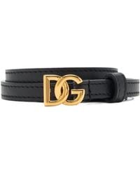 Dolce & Gabbana - Logo Buckle Slim Belt - Lyst