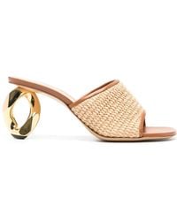 JW Anderson - 80Mm Chain-Heel Raffia Mules - Lyst