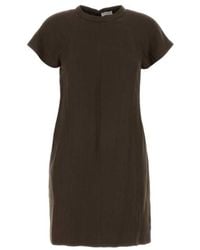 Brunello Cucinelli - Short-Sleeve Mini Dress - Lyst