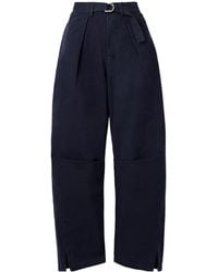 Sea - Carolyn Belted Pleated Cotton-Canvas Barrel-Leg Pants - Lyst