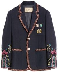 Valentino - Lapel Long-Sleeved Suit Jacket - Lyst