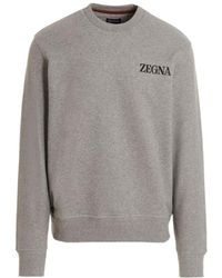 ZEGNA - Logo-Print Cotton Sweatshirt - Lyst