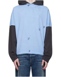we11done - Painted Long-Sleeved Hoodie - Lyst