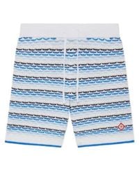 CASABLANCA - Striped Diamond-Logo Shorts - Lyst