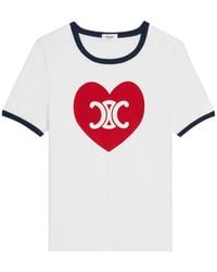 Celine - Heart Triomphe T-Shirt - Lyst