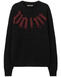 Palm Angels - Logo Printed Crewneck Knitted Jumper - Lyst