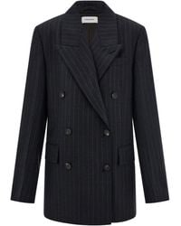 Ferragamo - Double-Breasted Pinstripe Suit Jacket - Lyst