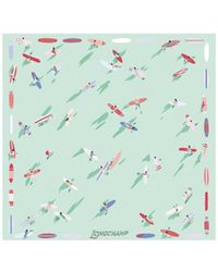 Longchamp - En Attendant La Vague Silk Scarf 50 - Lyst