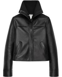 Courreges - Courrèges High Collar Leather Jacket - Lyst