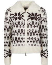 Moncler - Fair Isle Zip-Up Cardigan - Lyst