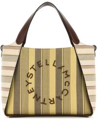 Stella McCartney - Logo Lettering Striped Tote Bag - Lyst