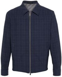 BOSS - Checked Zip-Up Shirt Jacket - Lyst