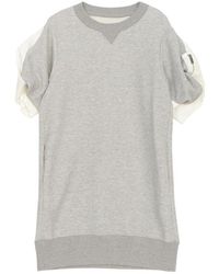Sacai - Panelled Cotton Minidress - Lyst