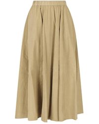 Aspesi - Gathered Cotton Skirt - Lyst