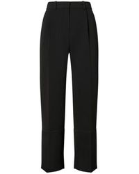 Tory Burch - Cropped Satin-Cuff Pants - Lyst