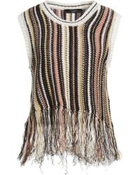 Weekend by Maxmara - Multicolored Linen Knit Sleeveless Top - Lyst