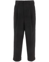 Ami Paris - Tapered Turn-Up Trousers - Lyst