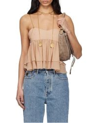 Chloé - Chloé Ruffled Spaghetti Strap Top - Lyst