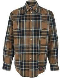 MSGM - Long Sleeved Checked Shirt - Lyst
